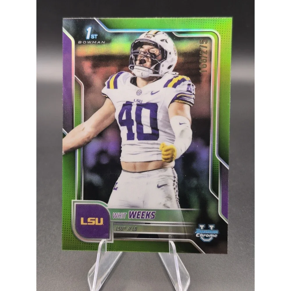 2025 Bowman U Chrome Football Whit Weeks Lime Green /275 LSU Tigers